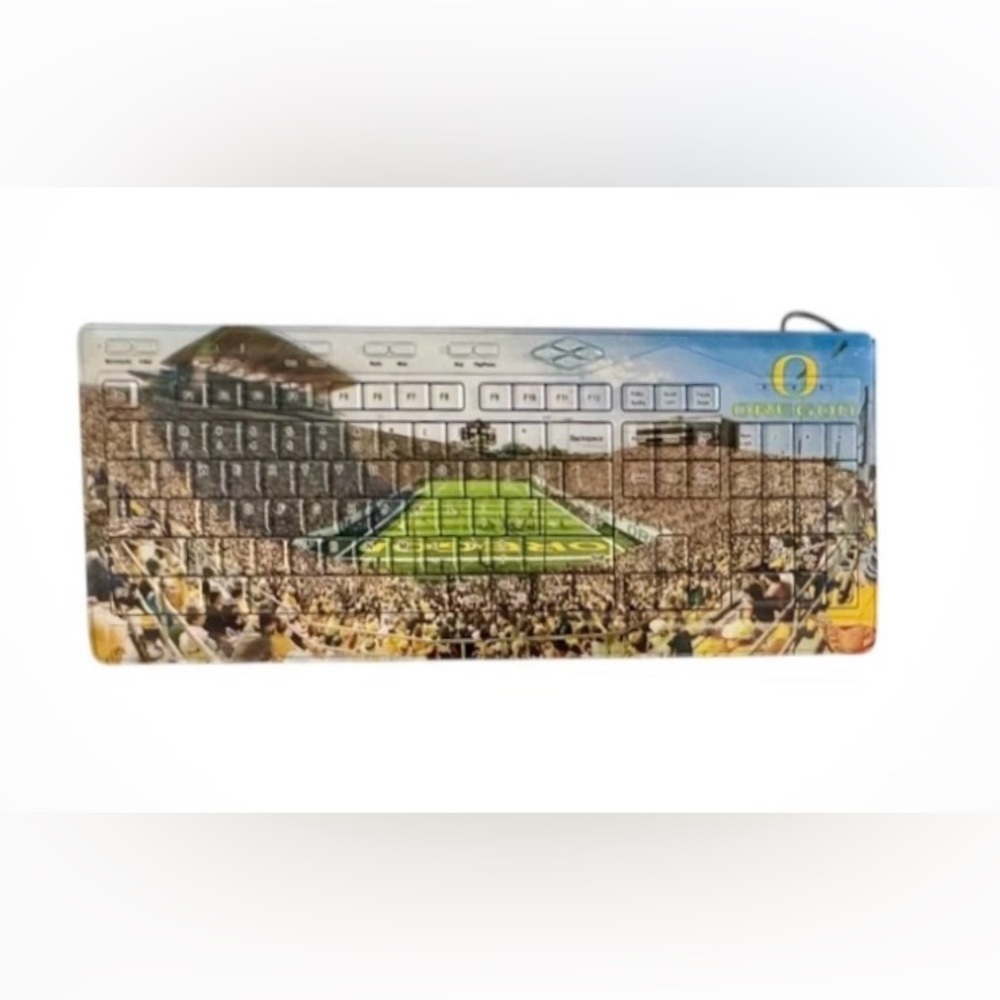 Oregon Ducks/Autzen Stadium Computer Keyboard, USB cord connection, RETIRED
